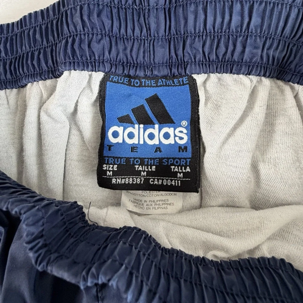 VTG Adidas Pants Mens Sz M Blue‎ Tear Away Baggy Track Lined Windbreaker 90s Y2K